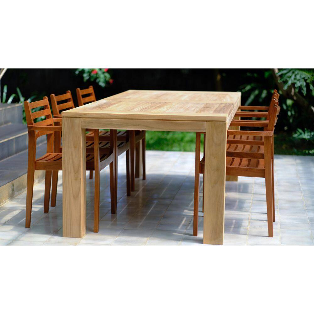 Croatia Patio Teak 82 in.Dining Table 7676-378 - The Home Depot