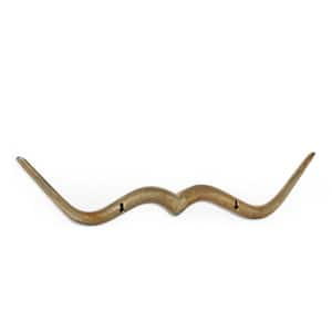 Handcrafted Moustache Metal Wall Decor, Indoor Decor, Aged Brass Finish, Minimalistic Mustache Design