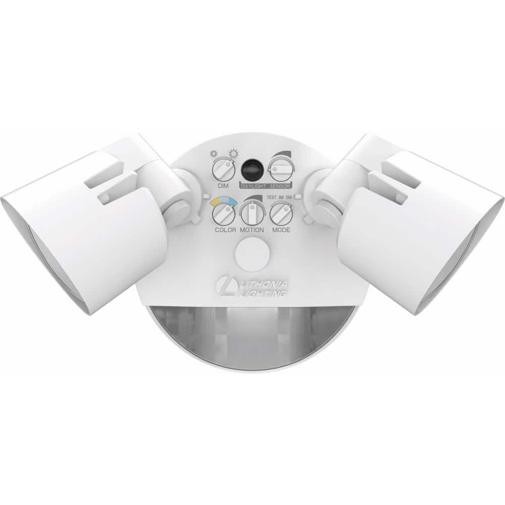 White Dual Head LED Security Flood Light with Motion Sensor