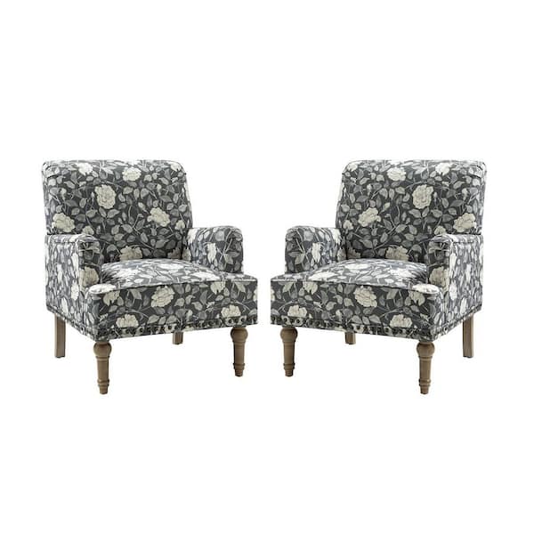 Grey discount floral armchair