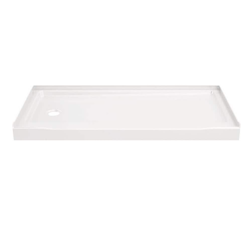 Delta Classic 500 60 in. L x 30 in. W Alcove Shower Pan Base with Left ...