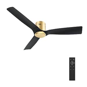 Modena 52 in. Indoor Gold 10-Speed DC Motor Flush Mount Ceiling Fan with Remote Control