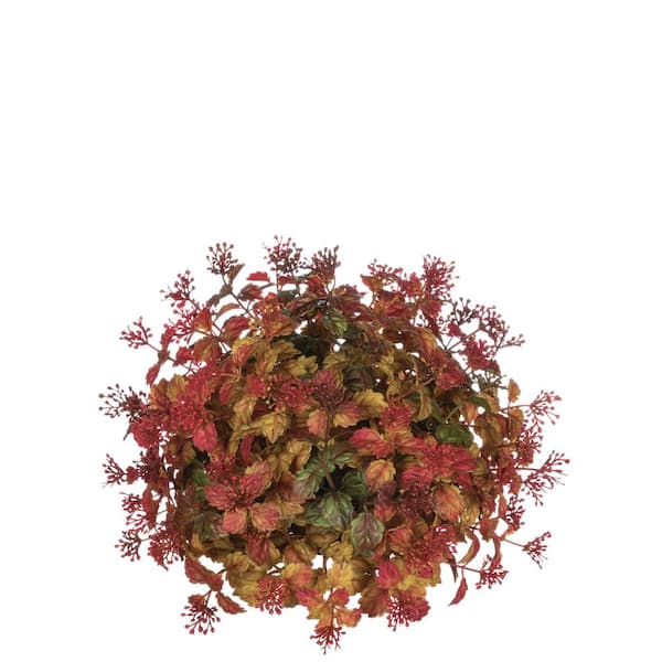 SULLIVANS 8.5" Artificial Red Mini Leaf & Berry Half Orb