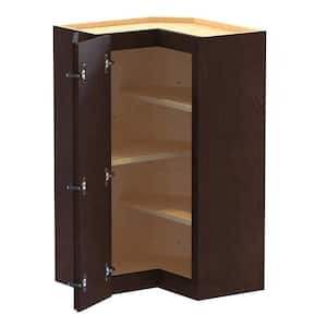 Newport 21 in. W x 21 in. D x 36 in. H Assembled Plywood Wall Kitchen Corner Cabinet in Manganite Stained with Shelves