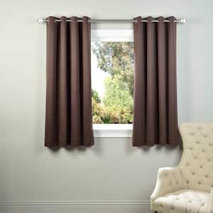 Java Brown Grommet Curtain Room Darkening Shades- 50 in. W X 63 in. L  Single Panel Curtains and Drapes