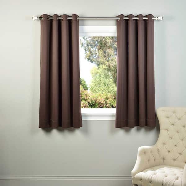 Exclusive Fabrics & Furnishings Semi-Opaque Java Brown Grommet Room Darkening Curtain - 50 in. W x 63 in. L (1 Panel)