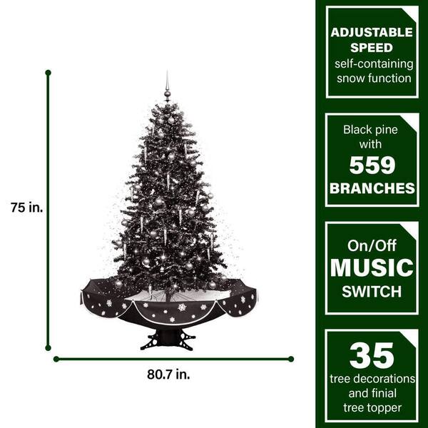 Black and Silver Beaded Christmas Tree - Handmade Christmas Card