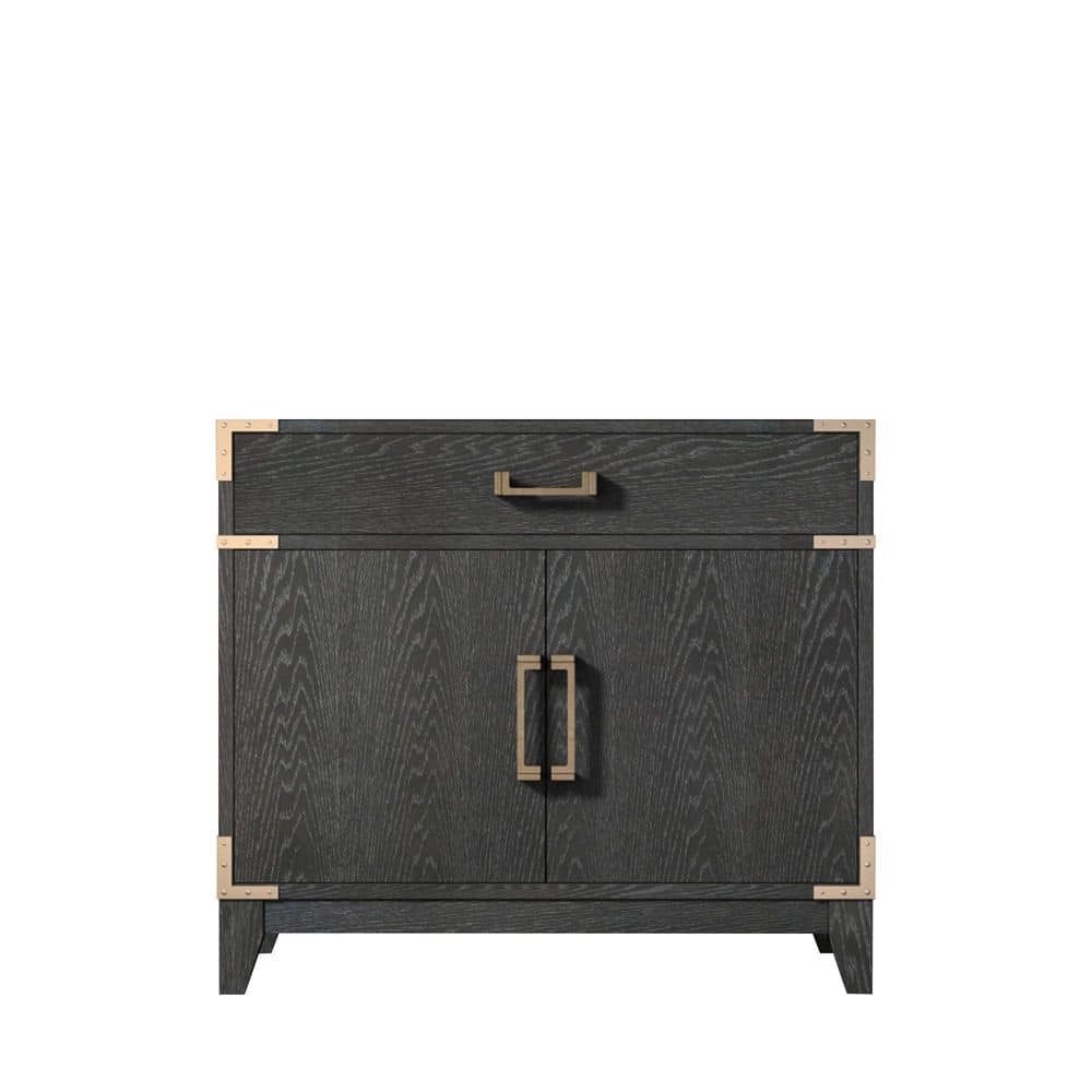 Fossa 36 in. Bath Vanity Cabinet without Top in Black Oak Assembled