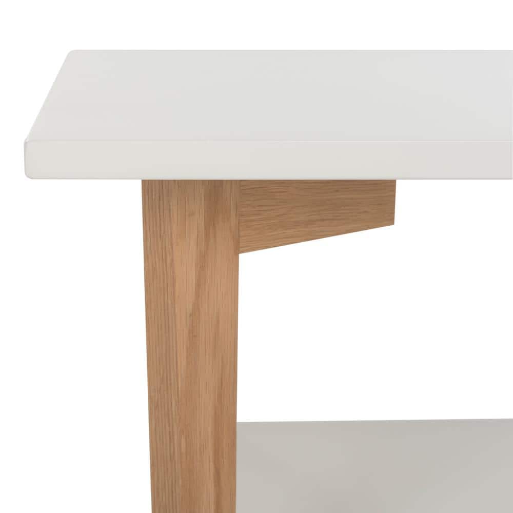 Caraway 47" White and Oak Rectangular Coffee Table