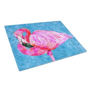 Flamingo Tempered Glass Large Cutting Board