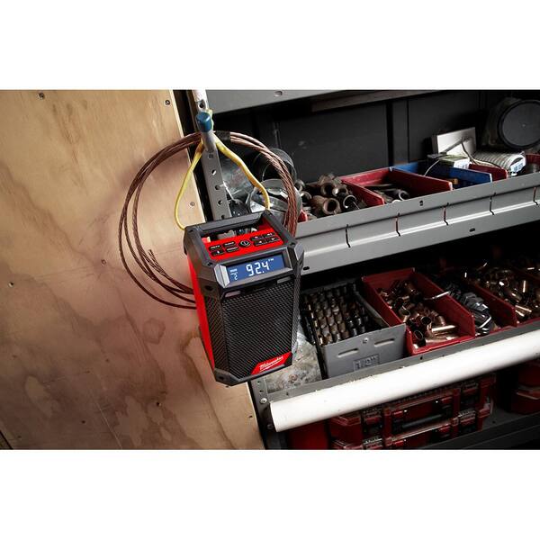 Milwaukee - M12 12-Volt Lithium-Ion Cordless Bluetooth/AM/FM Jobsite Radio Kit W/ Two 4.0 Ah Batteries , Charger & Tool Bag