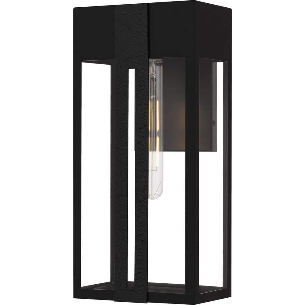 Boswell 16 in. Matte Black Outdoor Hardwired Wall Lantern Sconce with No Bulbs Included price history on PriceWatchPro