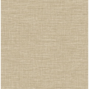 Exhale Taupe Faux Grasscloth Paper Strippable Roll Wallpaper (Covers 56.4 sq. ft.)
