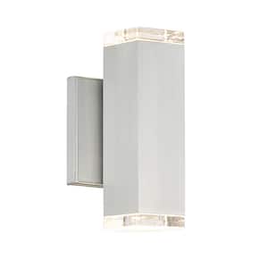 Block 8 in. Brushed Aluminum Integrated LED Outdoor Wall Sconce in 3000K