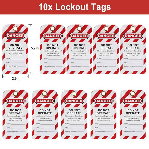 Grommets & Bushings Lockout Tags 50-Pack Lockout Tagout Safety Kit ...