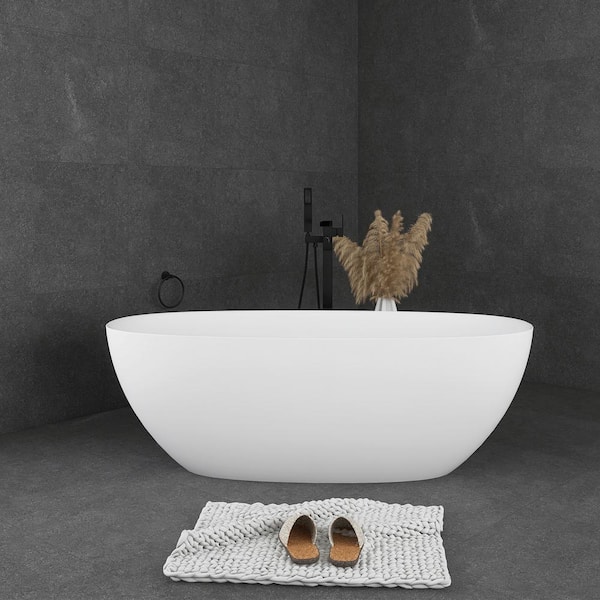 Unbranded 65 in. x 29.5 in. Soaking Bathtub with reversible Drain in Matte White