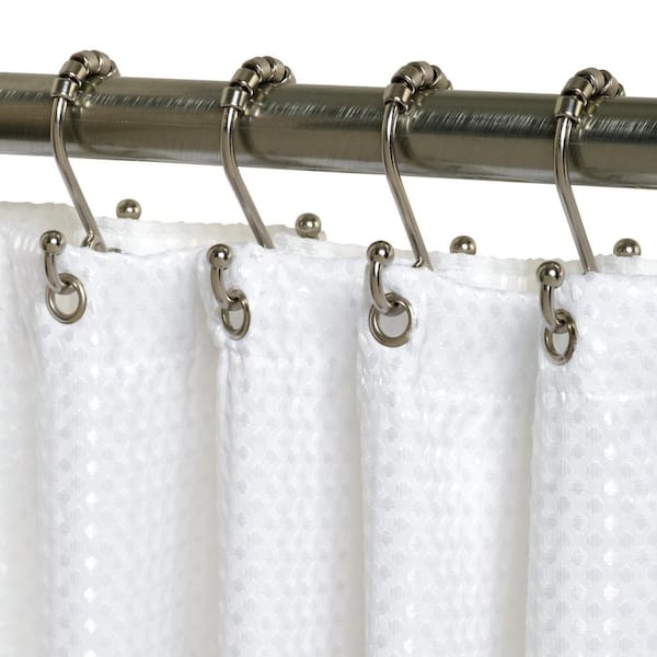 Rustproof Double Roller Shower Hooks, Plastic Double Shower Curtain Hooks
