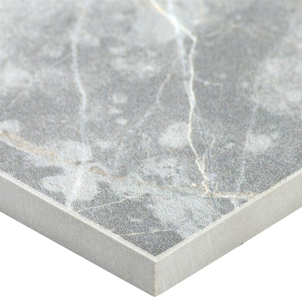 Grace Polished Gray Porcelain Marble Look Large Format Tile