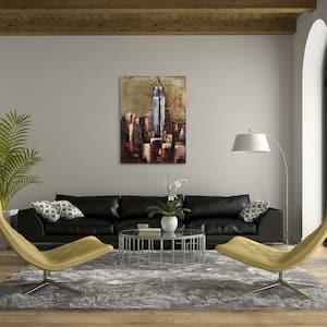 40 in. x 30 in. "The Empire State Building" Mixed Media Iron Hand Painted Dimensional Wall Art