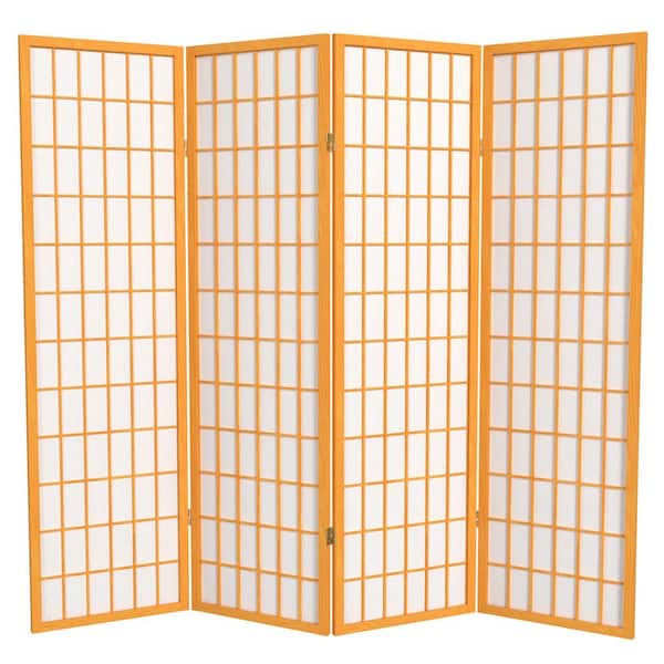 5 ft. Honey 4-Panel Room Divider