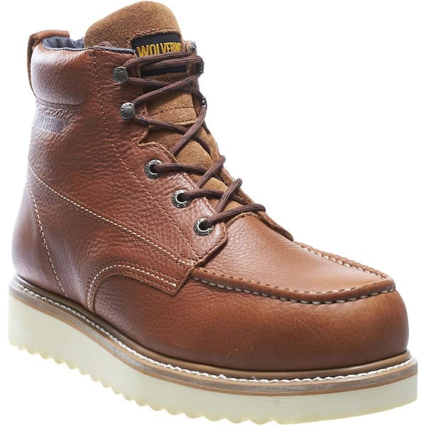Wolverine Men's Work Wedge 6 in. Work Boots - Steel Toe - Tan Size 13(M)