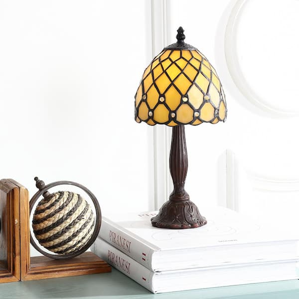 JONATHAN Y Campbell Tiffany-Style 12.5 in. Bronze Table Lamp