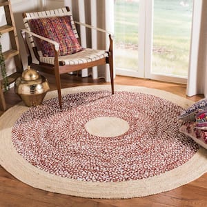 Cape Cod Rust/Natural 4 ft. x 4 ft. Braided Round Area Rug