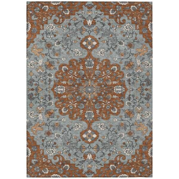Chantille Machine Washable Indoor/Outdoor Abstract ACN2463 Paprika 5 ft. x 7 ft. 6 in. Area Rug