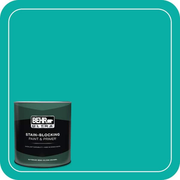 BEHR ULTRA 1 qt. #490B-5 Cozumel Semi-Gloss Enamel Exterior Paint & Primer