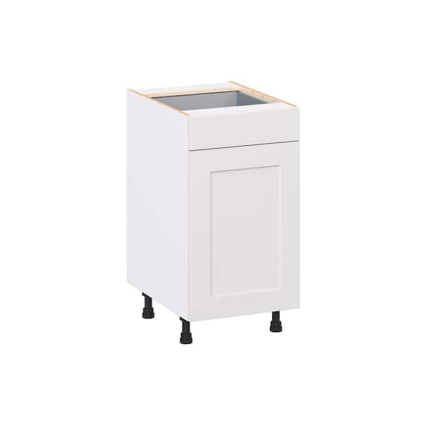 Roseland 18 in. W x 24 in. D x 34.5 in. H Assembled Shaker Trash Can Kitchen Cabinet in Warm White