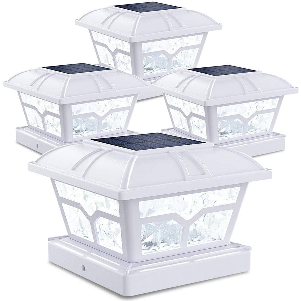 Outdoor Solar Post Cap Lights with 2-Color Modes and 8 LEDs for Garden White (4-Pack) price history on PriceWatchPro