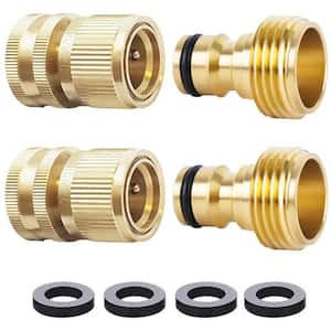 Garden Hose Quick Connect Solid Brass Quick Coupler 3/4 in. (Pack of 2)