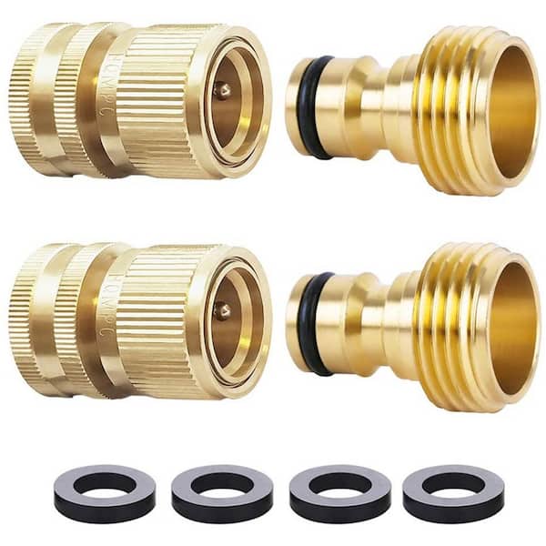 Unbranded Garden Hose Quick Connect Solid Brass Quick Coupler 3/4 in. (Pack of 2)