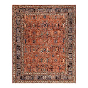 Orange 7 ft. 10 in. x 9 ft. 8 in. Serapi One-of-a-Kind Hand-Knotted Area Rug