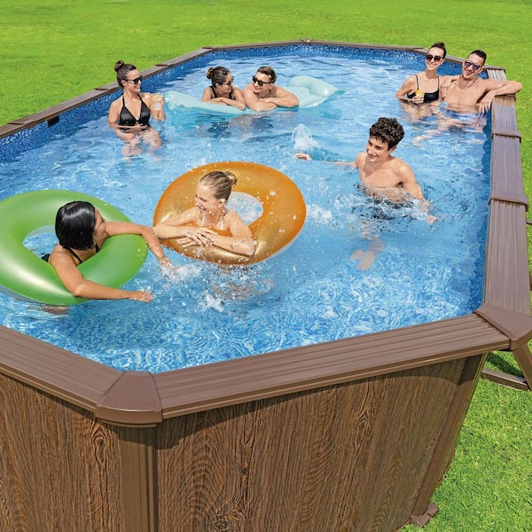 [584]レオパード × グレーデニム ＊ ミニポーチ Bestway Hydrium 24 ft. x 12 ft. Oval 52 in. Deep Above Ground Pool