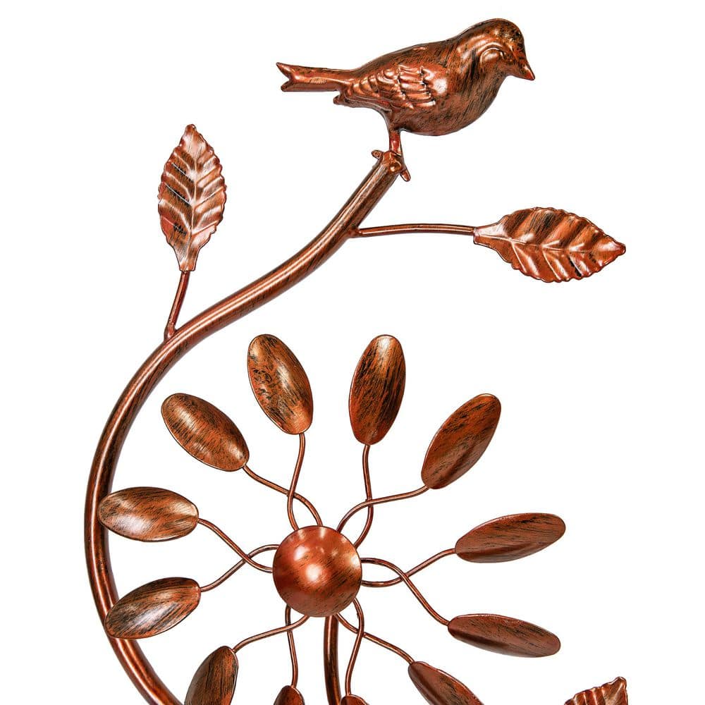 Copper Powder-Coated Iron Twirling Twigs 48" Garden Wind Spinner