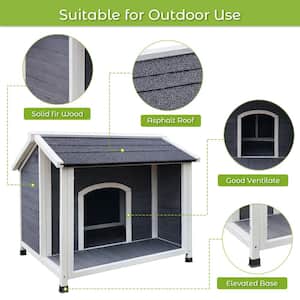 35 in. x 39 in. x 32 in. Waterproof Wooden Dog House, Insulated and Cozy Pet House, suitable for indoor and outdoor use