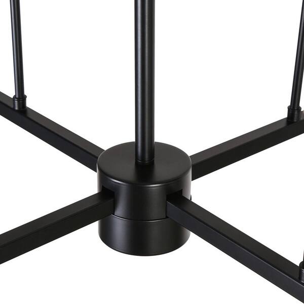 LNC Modern 8-Light Black Candlestick Hardwired Chandelier