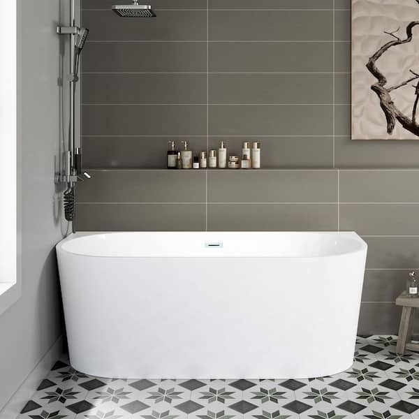 WOODBRIDGE 67 in. L x 30.75 in. W Acrylic Freestanding Back-to