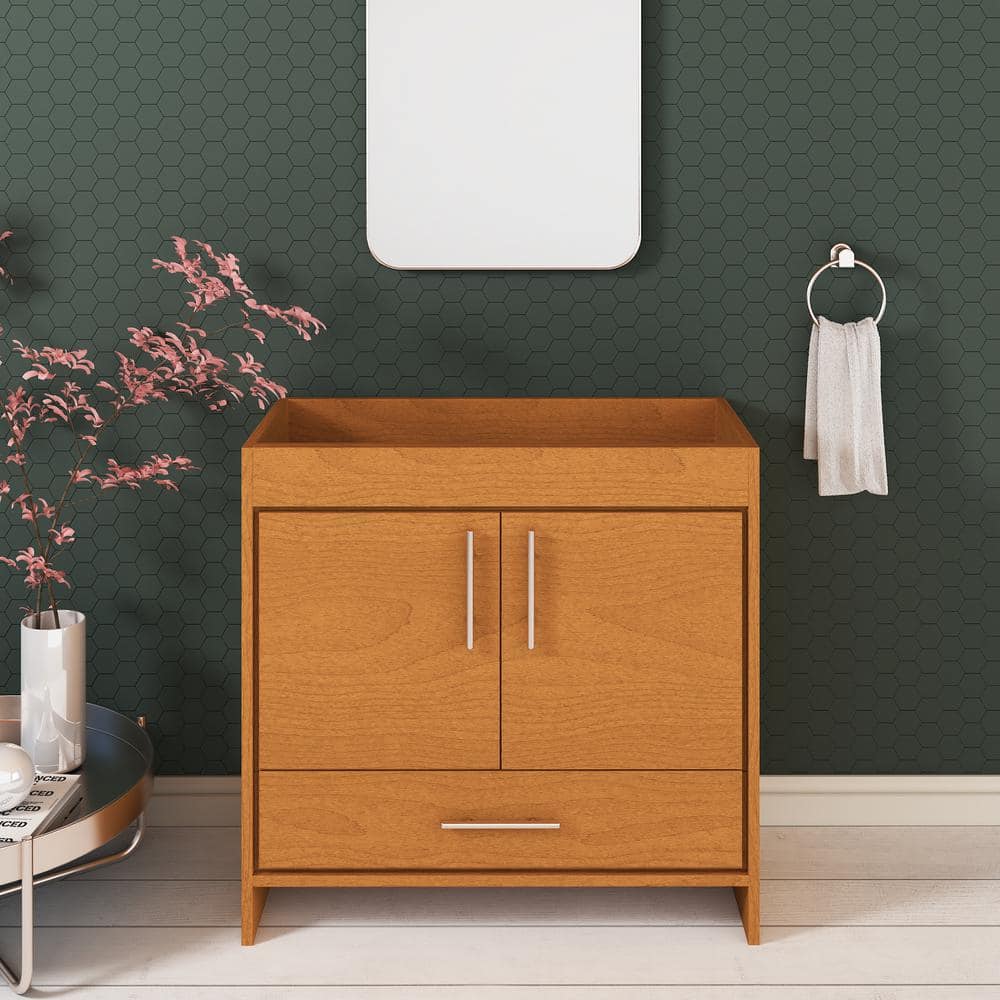 Pacific 36 in. W x 18 in. D Modern Bath Vanity Cabinet Only in Honey Maple