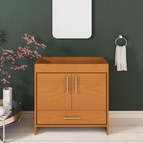 VOLPA USA AMERICAN CRAFTED VANITIES Pacific 36 in. W x 18 in. D Modern Bath Vanity Cabinet Only in Honey Maple