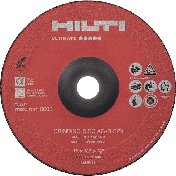 Hilti 5 in. x 1/4 in. x 7/8 in. AG-D SPX Type-27 Ultimate Ceramic Grinding Wheel (10-Pack)