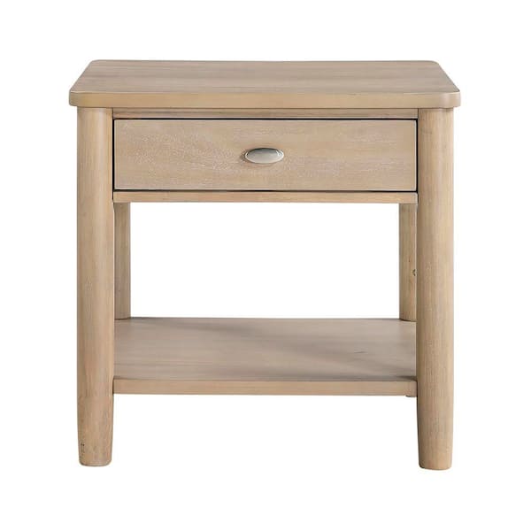 Alburgh 24 in. Natural Finish Square Wood End Table