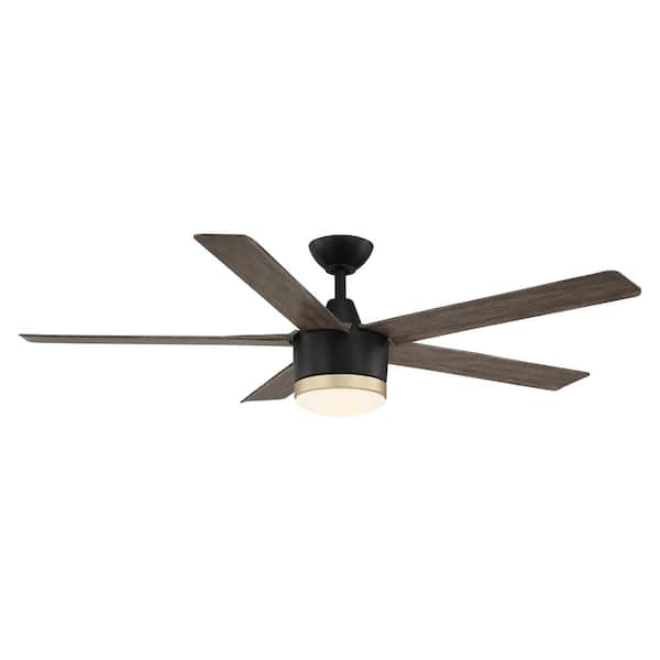 Home Decorators Collection Merwry 56 In Integrated Led Indoor Outdoor Matte Black Ceiling Fan With Light Kit And Remote Control Sw1422 56in Mbk - Home Decorators Collection Merwry