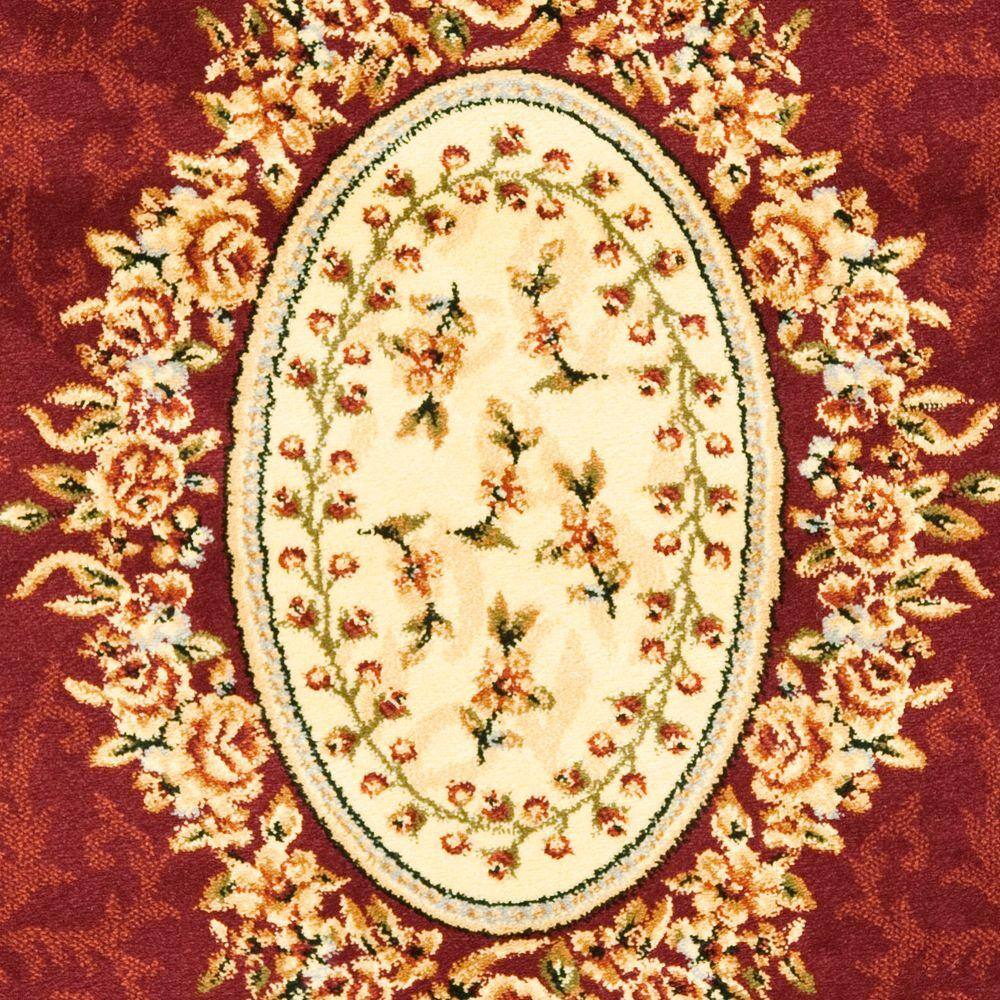 Red and Ivory Floral 12' x 15' Synthetic Area Rug