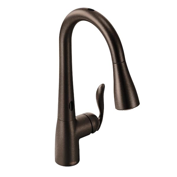 MOEN Arbor Single-Handle Pull-Down Sprayer Touchless Kitchen Faucet with MotionSense in Oil Rubbed Bronze