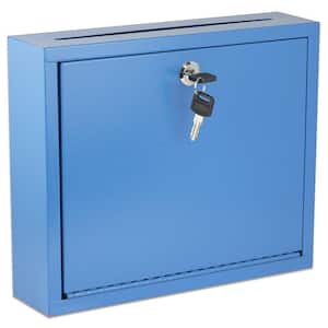 Large Size Blue Steel Multi-Purpose Drop Box Mailbox with Suggestion Cards