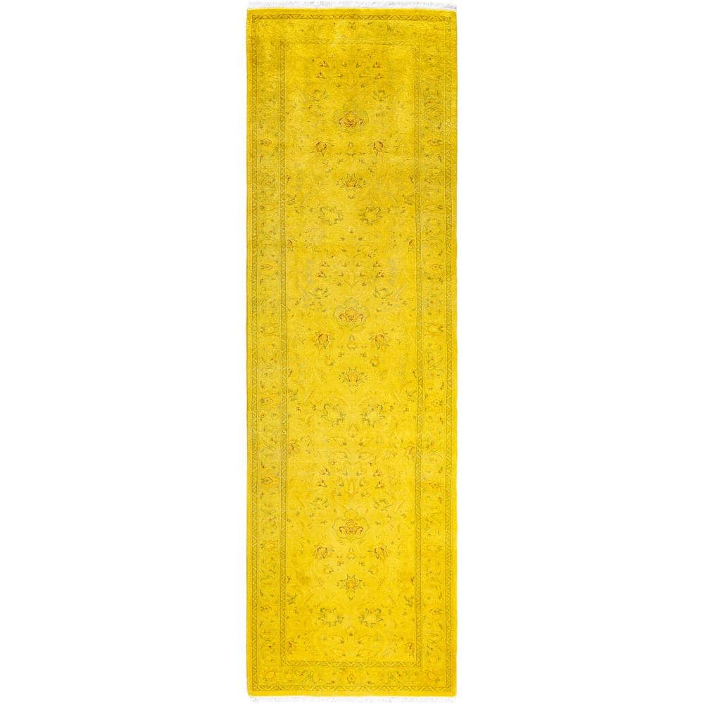 Fine Vibrance Yellow 3 X 10 Hand Knotted Wool Indoor Area Rug price history on PriceWatchPro
