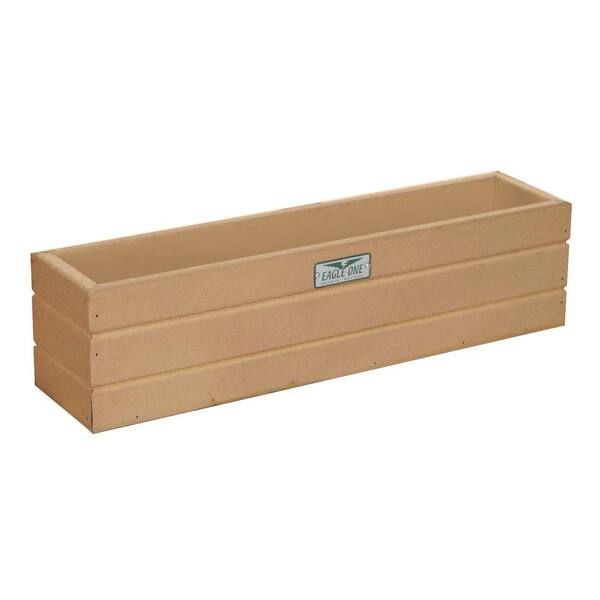 Eagle One 21.5 in. x 5 in. x 5.5 in. Cedar Recycled Plastic Commercial Grade Window Box Planter