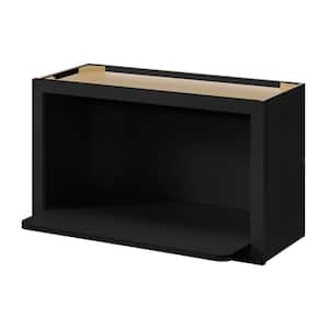 Avondale 30 in. W x 12 in. D x 18 in. H in Ready to Assemble Plywood Shaker Microwave Wall Cabinet in Raven Black